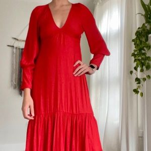 Banana Republic Long-Sleeve Red Dress